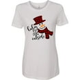thumbnail image 3 of Inktastic Baby It's Cold Outside Cute Snowman in Plaid Print Women's T-Shirt, 3 of 5