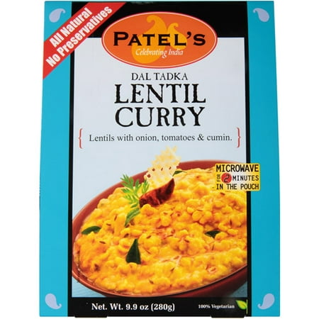 Patel's Dal Tadka Lentil Curry, 9.9 oz, (Pack of