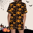 thumbnail image 5 of Halloween Under $ 30 Women Pajama Sets Women Cute Short Sleeve Print Top Buttoned Shorts Home Set Black Pajama, 5 of 6