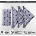 thumbnail image 4 of Vargottam Designer Cotton Canvas Napkins - Set of 12, 20-Inch, Blue Floral Design, Durable & Absorbent Cloth Napkins for Dining, Parties, and Home Decor - Machine Washable, 4 of 7
