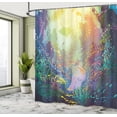 thumbnail image 4 of Underwater Fish Shower Curtain Set, Underwater with Coral Reef and Colorful Fish Aquarium Artistic Home Art, Bathroom Decor, Turquoise Yellow Pink, by Ambesonne, 4 of 4