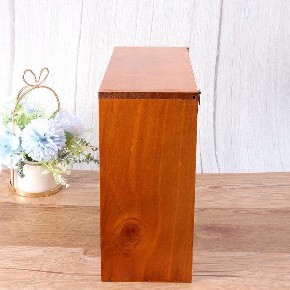 MLINS Desktop Cosmetic Perfume Storage Cabinet Wooden Jewelry Storage Holder Cabinet