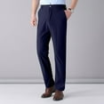 thumbnail image 4 of Dagegui Mens Dress Pants Solid Color Straight Leg Work Trousers Lightweight Breathable Business Pants with Pockets Navy 2XL, 4 of 5