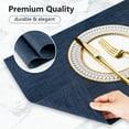 thumbnail image 4 of VCVCOO Navy Blue Placemats Set of 4 - Easy Clean Washable PVC Vinyl Placemats - Wipeable Heat Resistant Woven Table Mats for Dining Table - 12x18 inch, 4 of 10