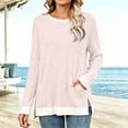 thumbnail image 3 of Bixock Women's Maternity Tops Long Sleeve Shirts Crew Neck Soild Color Loose Casual Pregnant Pullover Tops Soft Comfortable Daily Wear Maternity Clothings, 3 of 6