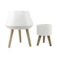 thumbnail image 1 of Flora Bunda CTF1630E2-WH Pot en Fibre de Verre 18 Pieds avec 10 Pieds sur Support, Blanc, Ensemble de 2, 1 of 1
