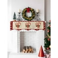 thumbnail image 5 of Christmas Candy Cane Mantel Scarf Fireplace Decorations for Living Room, Xmas Red Bow Pine Branch Retro Fireplace Mantel Scarf Cover Runner for Halloween/Thanksgiving/Christmas Decor 90"x17", 5 of 6