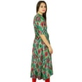 thumbnail image 4 of Bimba Womens Asymmetrical Anarkali Kurta Kurti Mandarin Collar Fashion Dress, 4 of 8