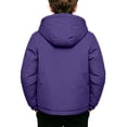 thumbnail image 4 of BXJX Boys Fleece Lined Jackets, Outdoor Zipper Waterproof Long Sleeve Winter Hooded Coats Purple Size 5-6 T, 4 of 5