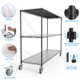 thumbnail image 2 of DeeHome 3 Tier Standing Shelf Units,3000 LBS NSF Height Adjustable Metal Garage Storage Shelves with Wheels, Heavy Duty Storage Rack Metal Shelves - Black - 3T-2472-BLACK, 2 of 9