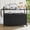 Black, variant on 51.2" Wicker Outdoor Bar Cart - Black Patio Console Storage Table Buffet Cabinet Serving Kitchen Cart with Wheels for Outside Backyard