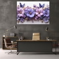 thumbnail image 5 of Mudket Purple Flower & Butterfly with Pearl Canvas Wall Art, Floral Wall Decor, Framed Ready to Hang Botanical Artwork for Living Room Bedroom Bathroom - 12"L x 8"W, 5 of 10