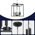 thumbnail image 4 of Melucee 5-Light Black Farmhouse Chandelier, Iron Lantern Pendant Light Rustic Cage Adjustable Height, 4 of 6