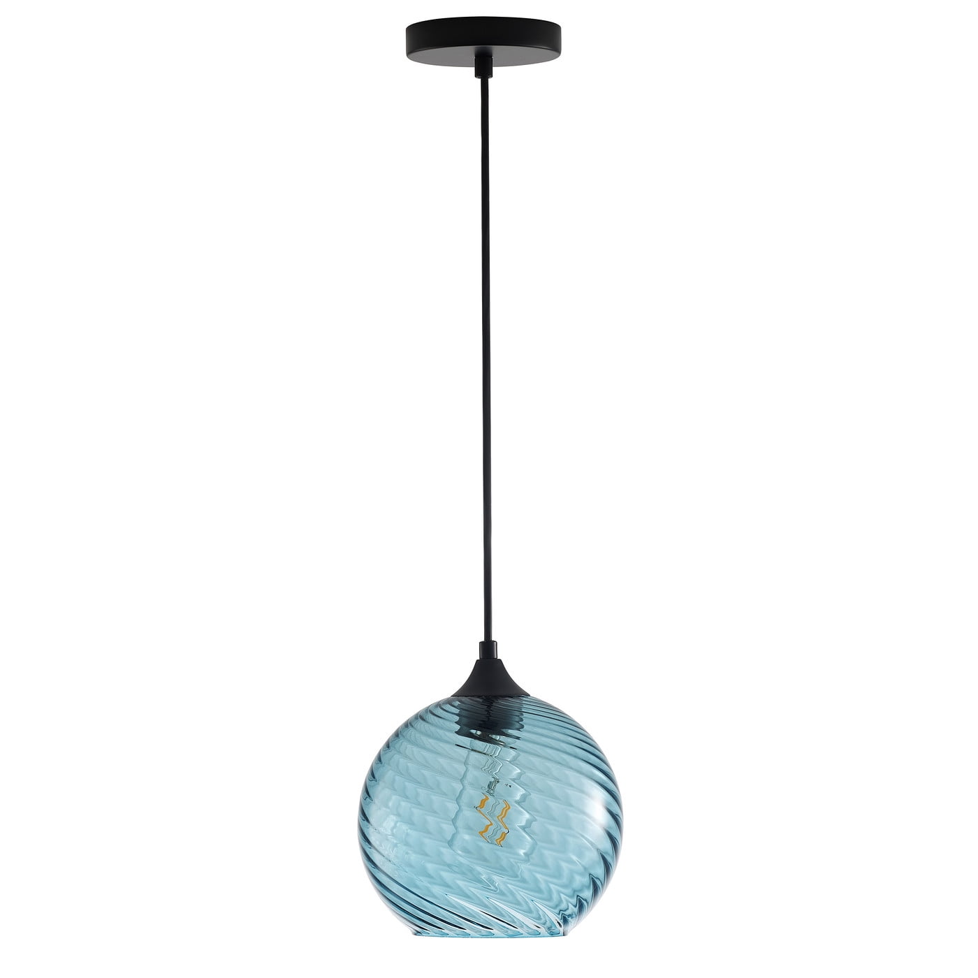 Modern Globe chandelier, Blue Industrial Light Fixture, Rustic Kitchen Island Pendant Lighting