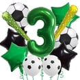 thumbnail image 1 of Kit de globos con temática de fútbol, 11 unidades, con número 3 para tercer cumpleaños, 1 of 1