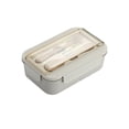 thumbnail image 2 of Lunch Box Portable Microwaveable Meal Container for Office Classroom Dining, Beige, 2 of 6