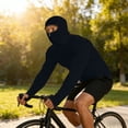 thumbnail image 6 of Long Sleeve Shirts for Men Moisture Wicking Sun Protection Plain Workout Hoodie Shirts with Mask & Thumb Hole,Gifts for Father/His Black M, 6 of 7