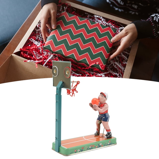 Juguete De Cuerda, Jugador De Baloncesto De Hojalata Compacto Retro Interactivo Juguete De Relojería Para Colección