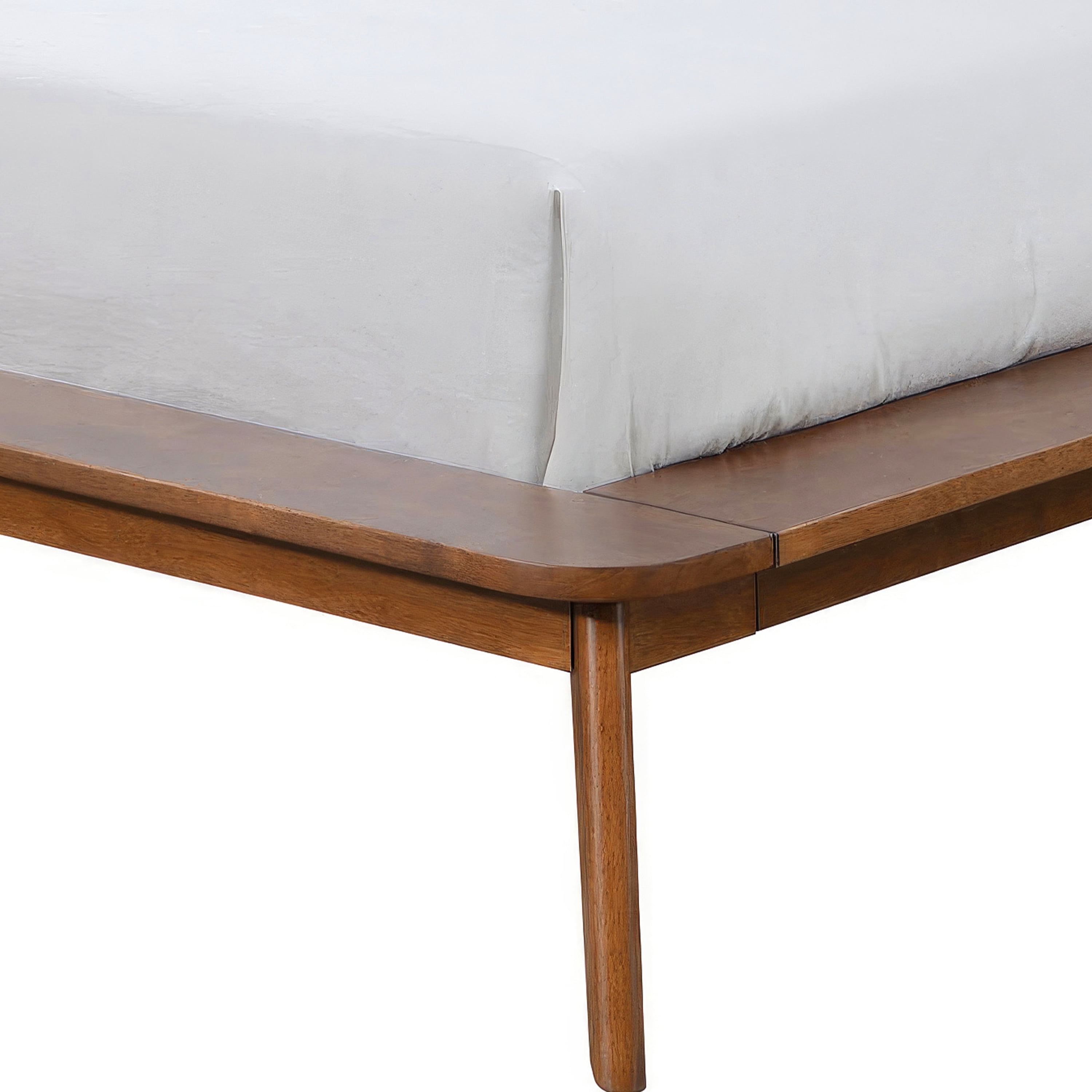 Furniture of America Erik Adult Queen Round Edge Solid Wood Mattress Ready Bed, Walnut