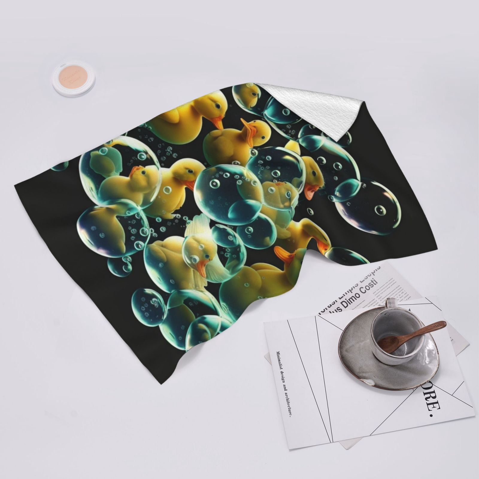 Rubber Ducks In Soap Bubbles 27.5" x 16" Ultra Soft Hand Towel, Face Wash Cloth for Bathroom, Gym, Travel, Pool