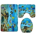 thumbnail image 1 of Juego de alfombras de baño ABPHQTO Lindo erizo y flores rojas 3 piezas, 1 of 2