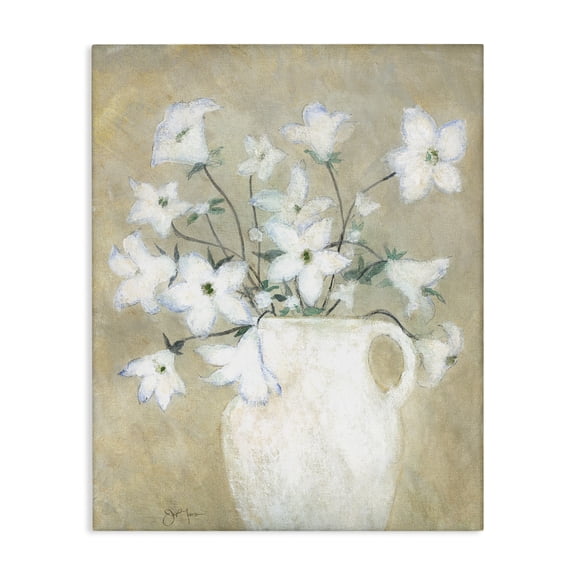 Stupell Industries Beige Rustic Pottery Plants & Flowers Painting Wrapped Canvas Art Print Wall Art, 16 x 20
