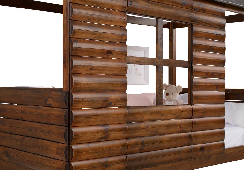Donco Kids Log Cabin Low Loft Bed Rustic Walnut & Rustic Silver, Twin, Loft Only - image 2 of 3