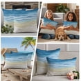 thumbnail image 4 of Outdoor Pillow Covers Sandy Beach Oceans Waves Waterproof Pillow Cases 20x20 Set of 2, Blue Brown Gradient Throw Pillow Cover Pillowcase for Patio Balcony Couch Garden, 4 of 9