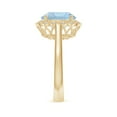 thumbnail image 3 of Angara Natural 3.2 Ct. Aquamarine with Diamond Halo Ring in 14K Yellow Gold for Women (Ring Size: 11.5), 3 of 9