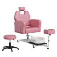 thumbnail image 3 of BeesClover Chaise de Pédicure Inclinable avec Tabouret, Repose-Pieds et Bassin de Massage, Unité de Pédicure Réglable en Hauteur, Chaise Pivotante Hydraulique à 360° pour Bain de Pieds, Salon de Beauté Spa, 3 of 8