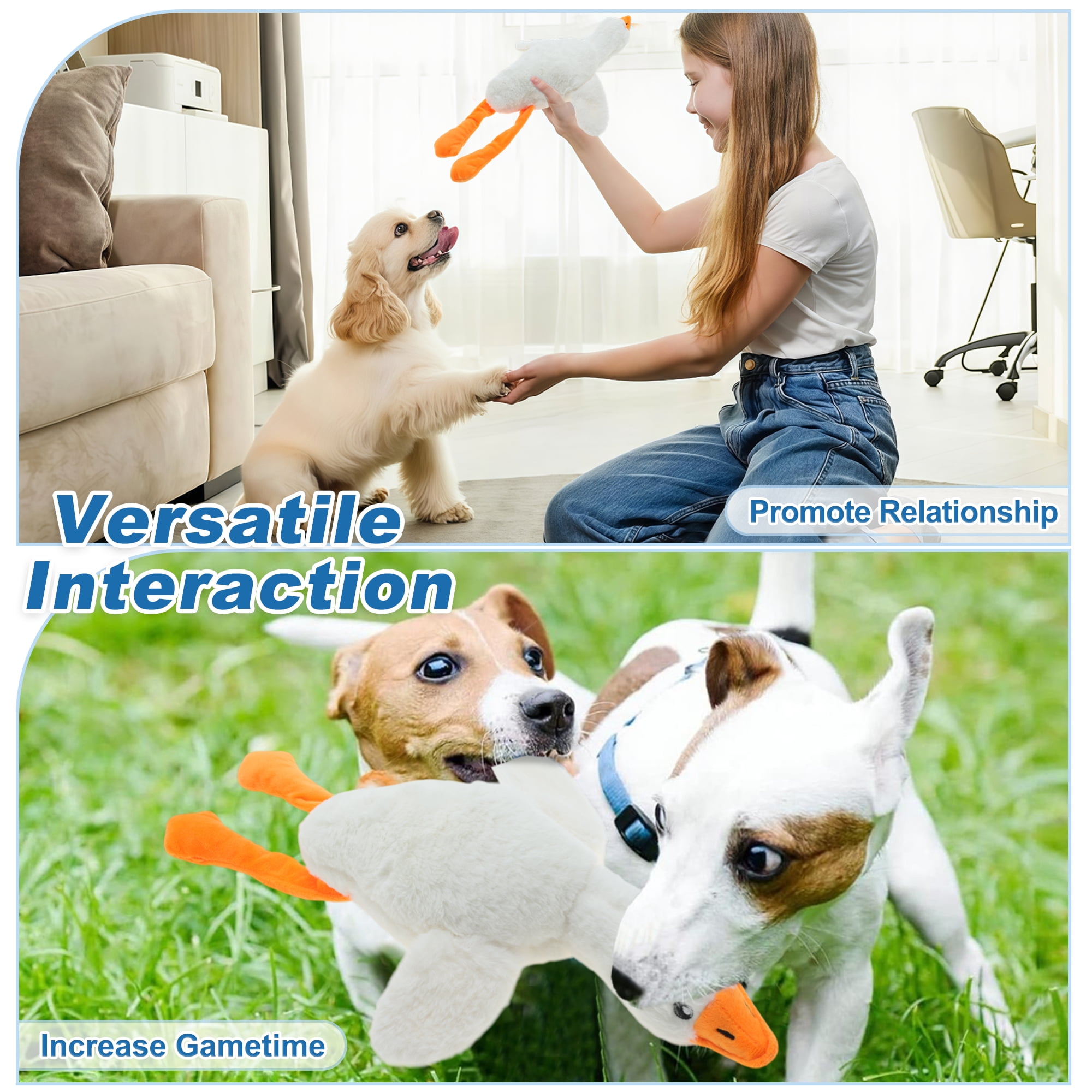 Unique Bargains Dog Toys for Aggressive Chewers Goose Chew Toy White