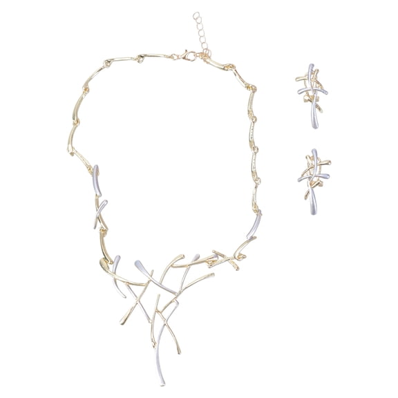 AOOOWER Wedding Bridal Neck Chain Jewelry Adjustable Necklace for Cross Pendant Earrings