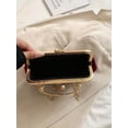 thumbnail image 4 of Women's Vintage Velvet Evening Clutch Bag with Rhinestone Accents and Metal Handle, 4 of 7