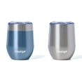 thumbnail image 1 of Contigo Gobelet à Vin en Acier Inoxydable avec Couvercle Anti-Éclaboussures 12oz. 2 Pack Glace Foncée & Acier Inoxydable, 1 of 5
