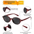 thumbnail image 3 of FEISEDY Retro Oval Sunglasses for Women 90s Narrow Round Lightweight Shades Y2k Trendy Sunnies B1171, 3 of 15