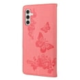 thumbnail image 3 of TECH CIRCLE for Samsung Galaxy A54 5G Wallet Case,Butterfly Flower Embossed PU Leather Magnetic Flip Kickstand Shockproof Cover with Card Slots & Wrist Strap for Samsung A54 5G,Pink, 3 of 7