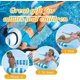 thumbnail image 5 of Flotador para piscina, hamaca flotante inflable de 2 piezas, salón acuático inflable, silla flotante plegable para piscina, accesorios para piscina, con inflador (azul+naranja) ER, 5 of 5