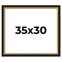 35x30 Frame Gold Real Wood Picture Frame Width 2.25 Inches | Interior Frame Depth 0.5 Inches |