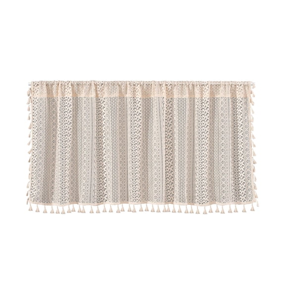 Dvruxg Cotton-Linen Valance Curtains for Kitchen - Light-Blocking Small Window Curtain Panels - Beige Short Rod Pocket Curtain for Bathroom - Thermal Insulated Cafe Curtain Panel for Basement