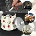 thumbnail image 4 of Yayeee Ashtray with Lid for Cigarette Smokeless Stainless Steel Home Ash Holder, Beige Cherry, 4 of 7