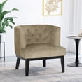 thumbnail image 2 of Noble House Suncook Fabric Tufted Accent Chair, Dark Beige and Dark Brown, 2 of 10