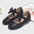 thumbnail image 2 of KPOPLK Girls Mary Jane Glitter Shoes Low Heel Princess Dress Shoes,Toddler Little Girls Bowknot Flower Girl Wedding Party Dress Pump Shoes Size 11.5,Black, 2 of 6