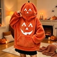 thumbnail image 2 of Zylarhe Halloween Sweatshirts for Kids Halloween Pumpkin Hoodie for Girls Pumpkin Design Kids Sweatshirt Cozy Hood Orange 4-5 Years, 2 of 4