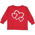 thumbnail image 3 of Inktastic Three White Hearts Boys or Girls Long Sleeve Toddler T-Shirt, 3 of 5