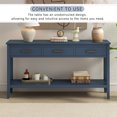 thumbnail image 5 of Modern Console Table with 3 Drawers, Entryway Table with Storage Shelf, Wooden Long Table for Entryway Hallway Living Room Foyer Corridor , Navy Blue, 5 of 9