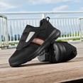 thumbnail image 5 of Lusa Wide Toe Box Shoes for Men Women Convenient Hook and Loop Low Top Walking Shoe for Seniors Non- Loose Sneakers Bunions, Plantar Fasciitis, Hammertoes, Swollen Footwear Black 40, 5 of 8
