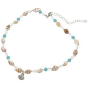 ONAPARTER Shell Necklace Choker Beaded Necklace: Beach Pearl Necklace Beaded Choker Bohemian Puka Shell Necklace Conch Necklace for Jewelry