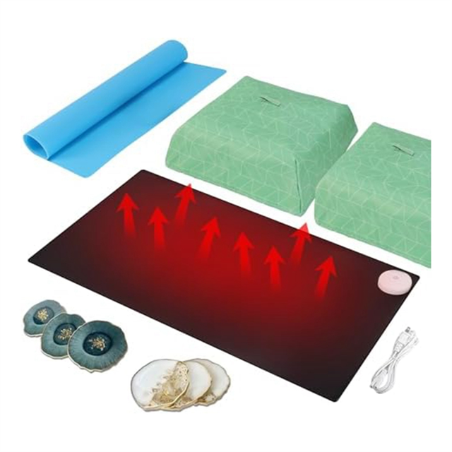 Resin Heating Pad, Fast Resin Curing Machine with Timer and Lid, 4 Hours Auto Shut Off Drying Pad for Resin