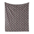 thumbnail image 1 of Bird Soft Flannel Fleece Blanket, Repetitive Crested Fly Friend Simple Cartoon Illustration Flying Animal, Cozy Plush for Indoor and Outdoor Use, 50" x 70", Peach Dried Rose and Grey, by Ambesonne, 1 of 5