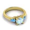 thumbnail image 3 of Diamond-Capitals 2.50 Carat Latest Design Round Cut Aquamarine & Blue Topaz Gemstone Engagement Ring for Girls 14K Yellow Gold Size 6, 3 of 8